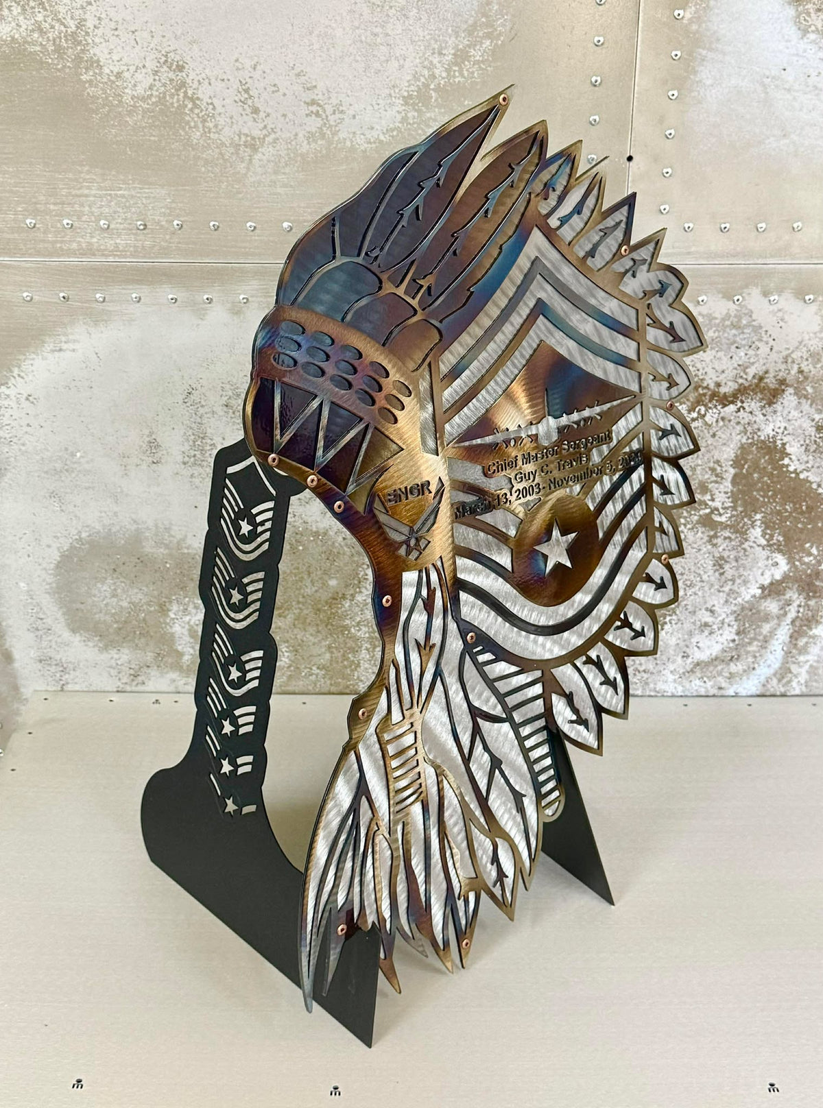 21" Non-Custom Chief Master Sergeant Headdress with Metal Rank Stand
