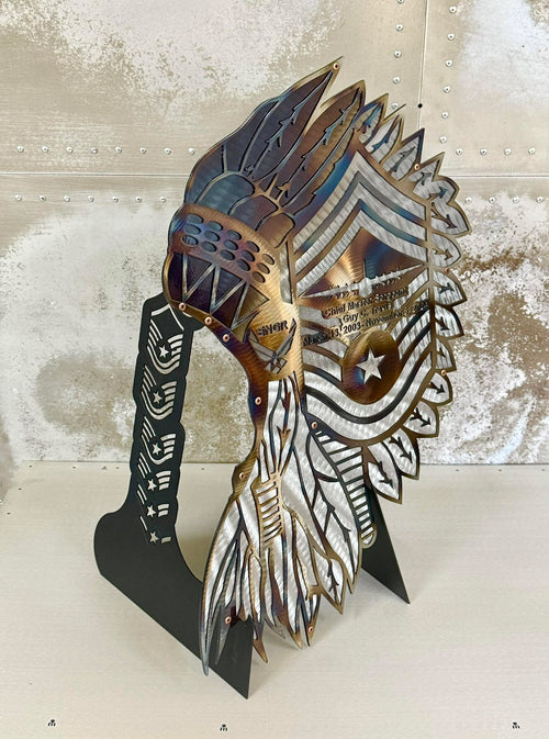 21" Non-Custom Chief Master Sergeant Headdress with Metal Rank Stand