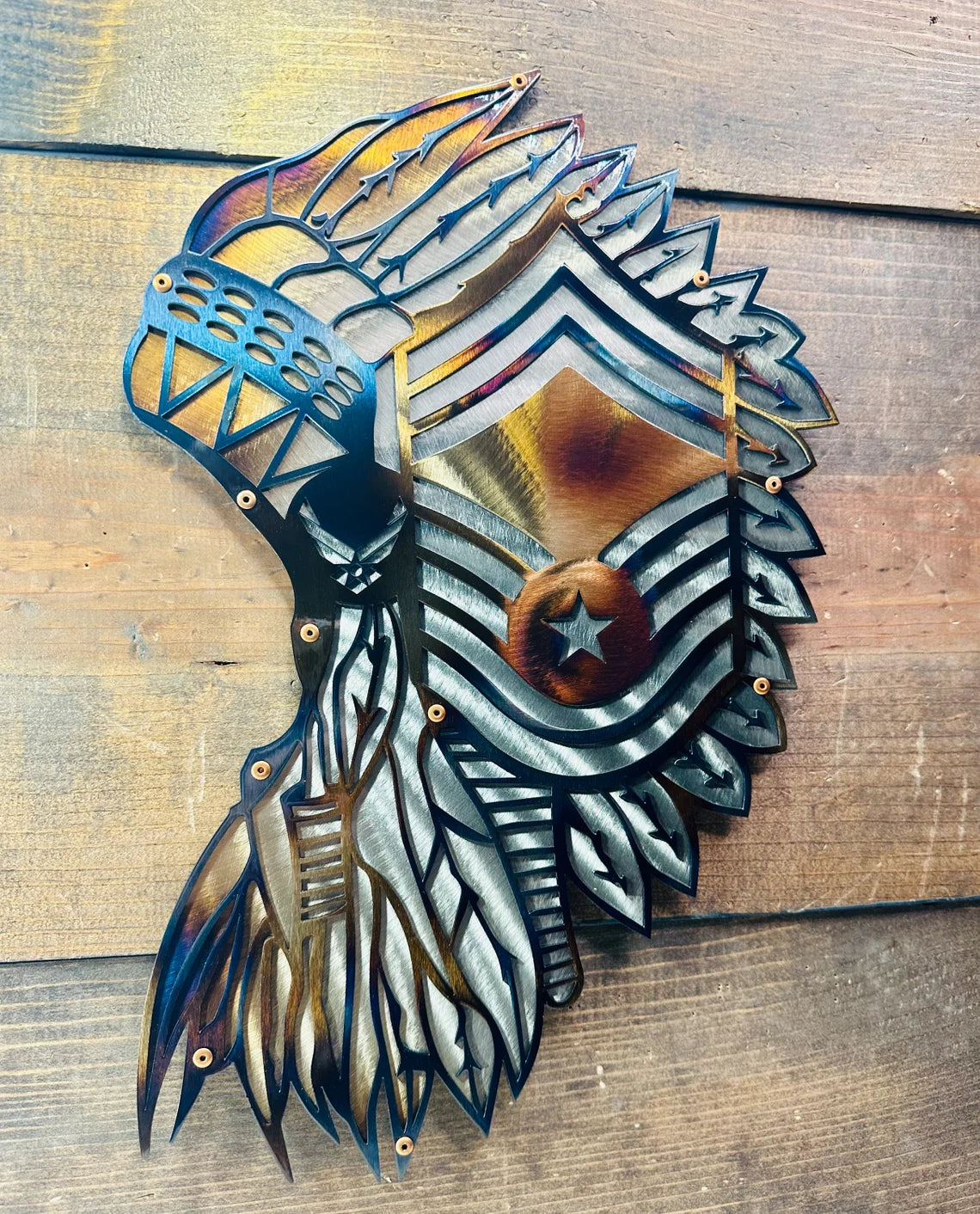 12" Non-Custom Chief Master Sergeant Headdress with Metal Rank Stand