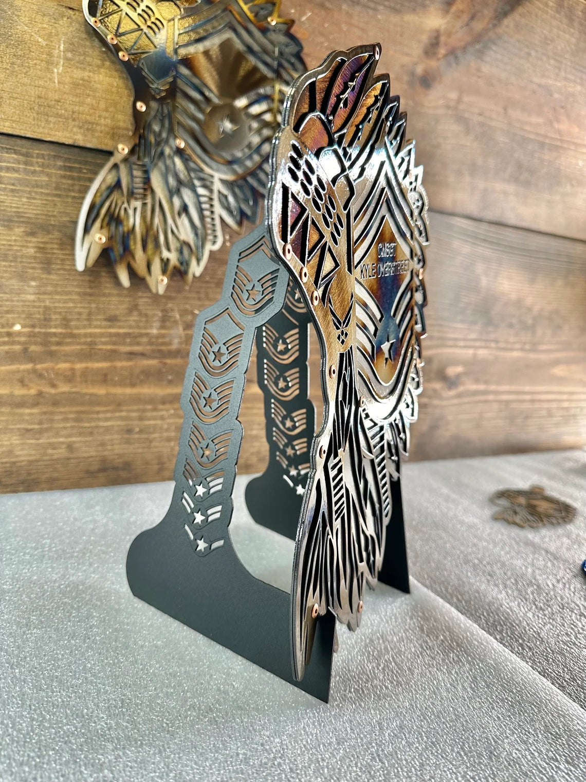 12" Non-Custom Chief Master Sergeant Headdress with Metal Rank Stand